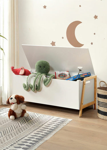 LEON Coffre de rangement pour enfant Blanc