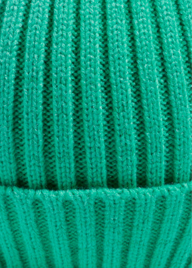 Bonnet en maille cotelée à revers Vert