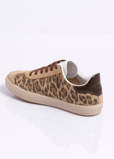 Baskets cuir à lacets imprimé léopard Leopard