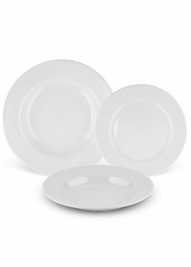 Service 18 pièces porcelaine, Serenity Blanc