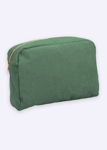 Trousse de toilette en velours cotelé Vert