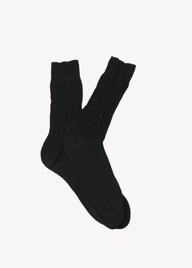 Chaussettes chic fil d’Écosse pur coton Noir Lot 2