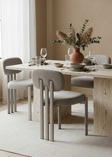 Set de 2 Chaises design chenille EMILIA Taupe