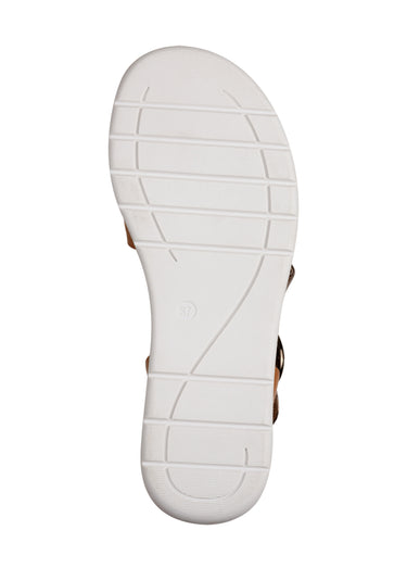 Sandales multibrides, semelle compensée Marron