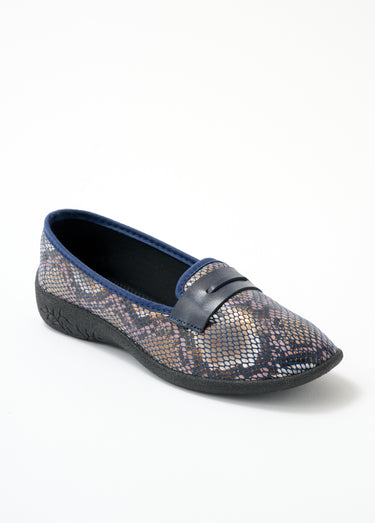 Mocassins pieds sensibles largeur confort Marine