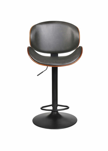 Chaise de bar simili cuir et bois Noir