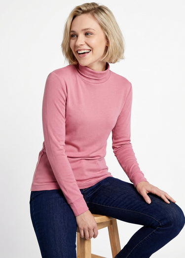 Sous-pull chaud col roulé maille interlock unie Bruyere