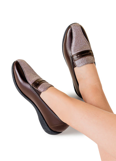 Mocassins largeur confort élastiques d'aisance Marron