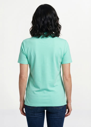 T-shirt maille piquée coton col polo Vert
