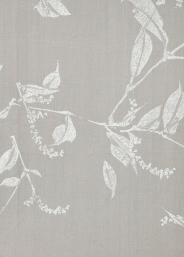 Parure de lit 4 pièces percale avec drap plat, pochoir Gris