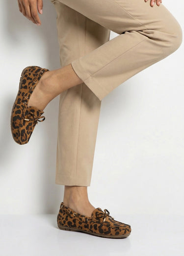 Mocassins en suédine avec œillets métal Leopard