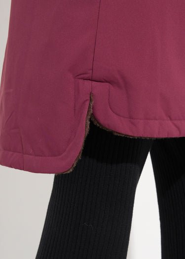 Parka réversible fourrure, avec capuche Bordeaux