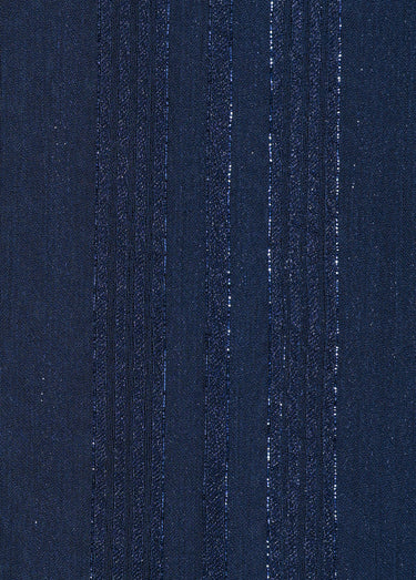 Coupon tissu habillement voile métallisé Bleu Marine