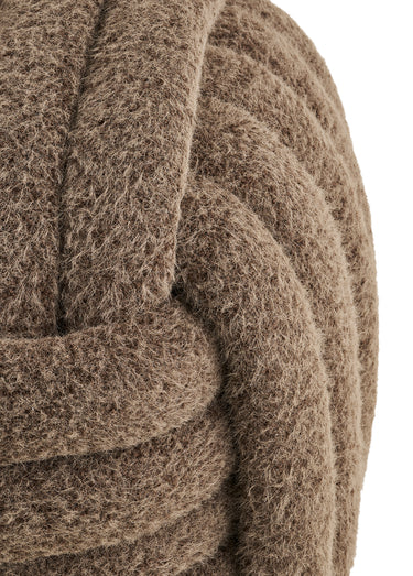 Pouf texturé effet cordage NAPIER Marron