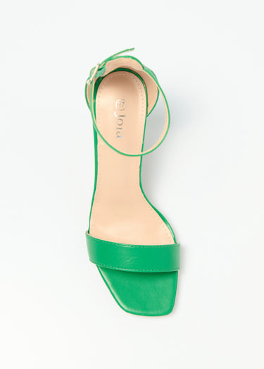 Sandales talon haut bout carré à brides Vert