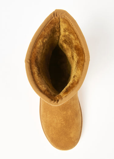 Boots fourrées chaudes semelle compensée Camel