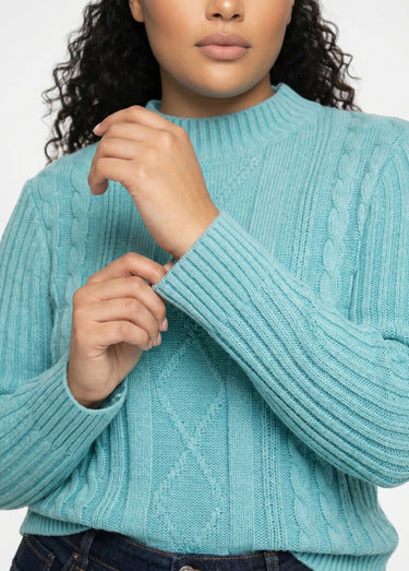 Pull chaud style irlandais col montant Vert