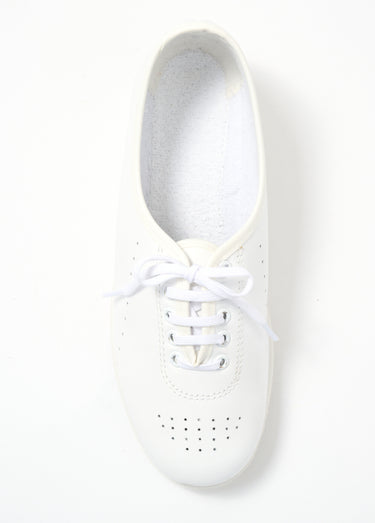 Derbies compensées grande largeur lacées cuir Blanc