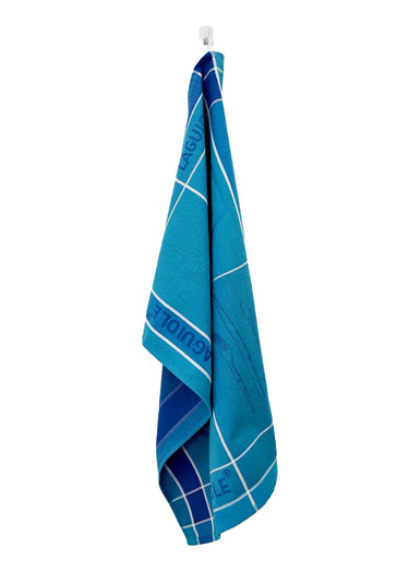 Lot de 3 torchons jacquard assortis, Tartans 3B Bleu