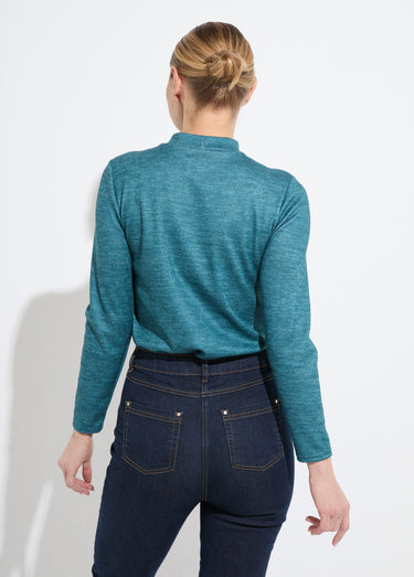 Sous-pull chaud court col montant Uni Vert Foret