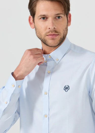 Chemise chic avec col américain Bleu Tendre