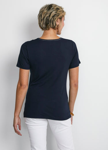 Tee-shirt manches courtes sérigraphie Marine