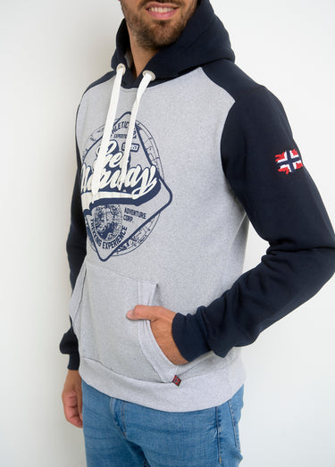 Sweat à capuche avec logo vintage Gris Melange