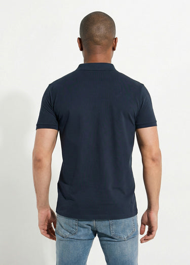 Polo homme manches courtes maille piquée Marine