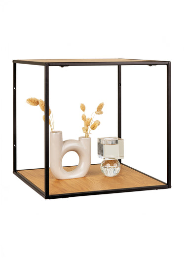 Etagère à fixer chêne, structure acier Naturel