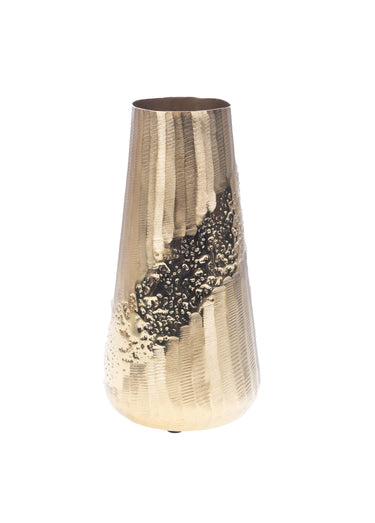 Vase fantaisie martelé en métal Dore