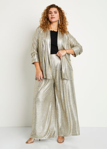 Veste longue maille brillante cérémonie Dore
