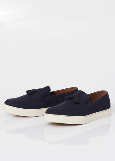Mocassins compensés tendance en suédine Marine