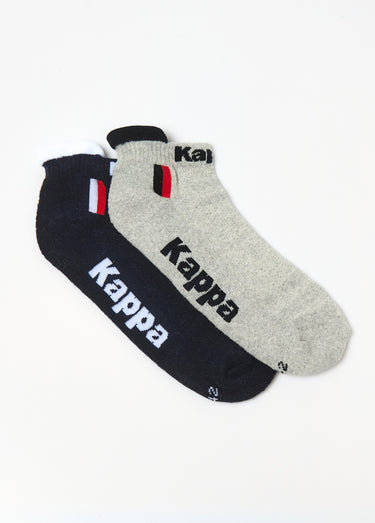 Lot de 2 Socquettes rayures, foncé Gris/Noir