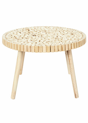 Table basse en rondins de  bois Naturel