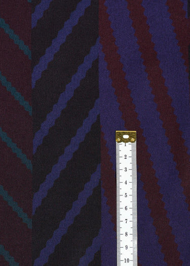 Coupon tissu, chevrons fantaisie Mauve / Bleu