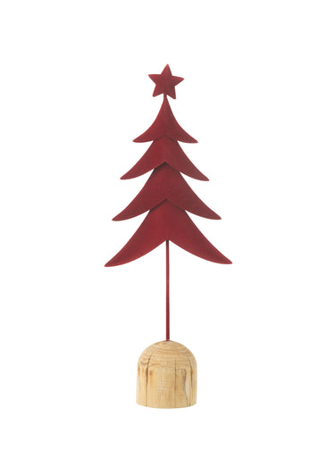 Sapin métal sur pied avec support bois Rouge