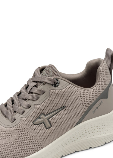 Baskets compensées en mesh look sportif Taupe