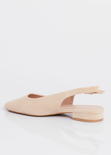 Ballerines bride slingback, bout amande Beige