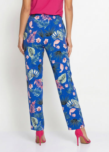 Pantalon imprimé taille élastiquée Fond Bleu Roi