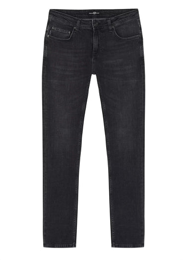 Jean 5 poches en denim, coupe fittée Noir