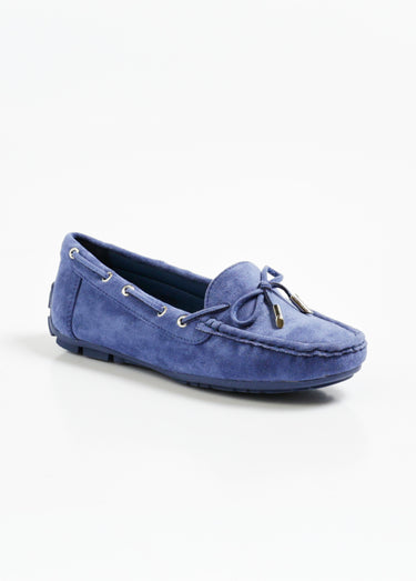 Mocassins chic aspect daim avec noeud Bleu