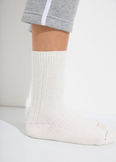 Chaussettes avec laine et cachemire Blanc