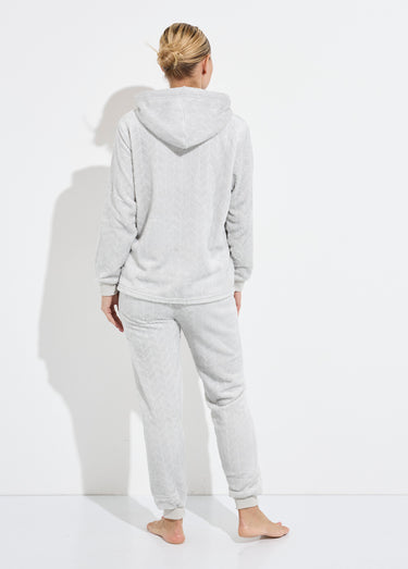 Pyjama chaud polaire avec haut sweat Gris