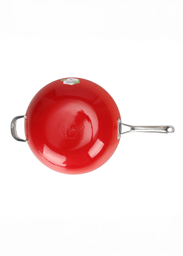 Wok 32cm fonte tous feux antiadhésive Rouge