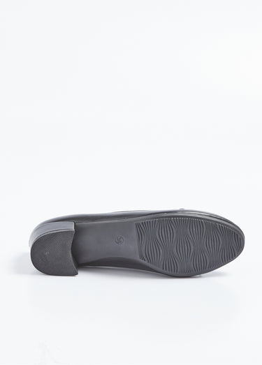 Ballerines petit talon largeur confort Noir