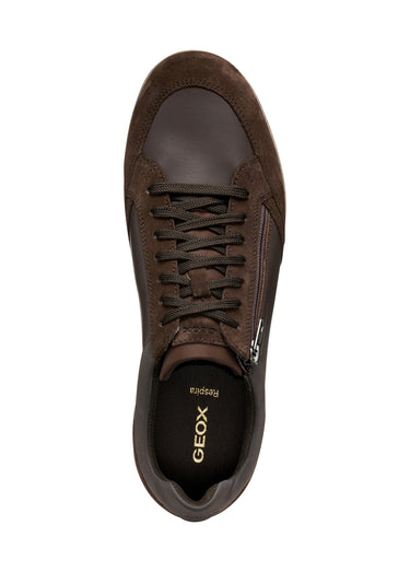 Baskets cuir tendance semelle fine Brun