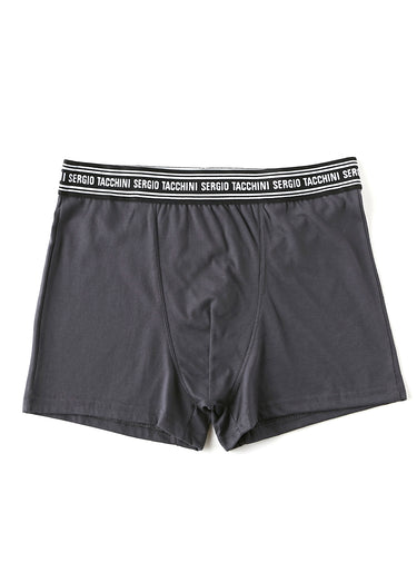 Boxer uni coton mélangé Gris Fonce