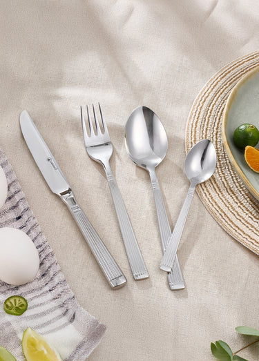 Ménagère 24 pièces inox brillant, Iris Gris
