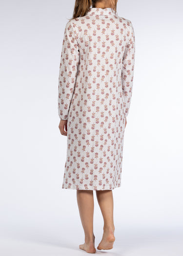 Chemise de nuit manches longues boutonnée Violet