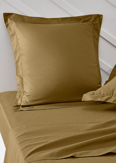 Taie d'oreiller coton unie Bronze